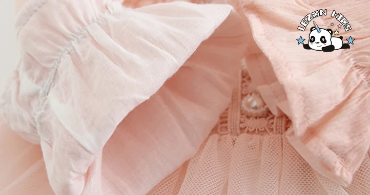LEZONKIDS - Customized Long Sleeve Casual Cute Pink Baby Girl Tulle Winter Kids Dresses for Girls